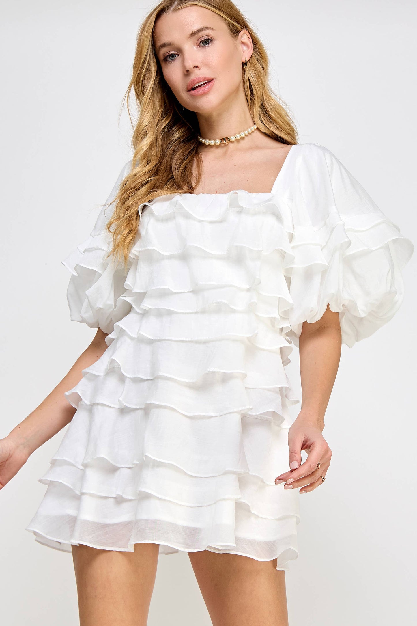 Tiered Ruffle Layered Mini Dress