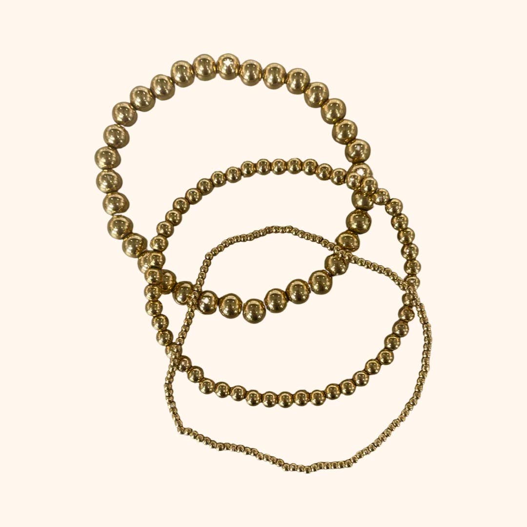 Waterproof Gold Ball Bracelet - Medium Beads