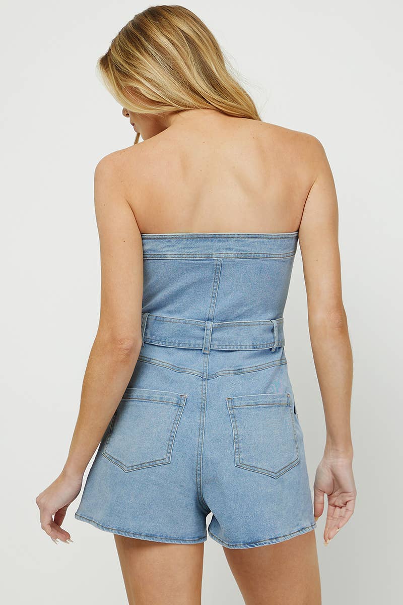 Morgan Denim Romper - FINAL SALE
