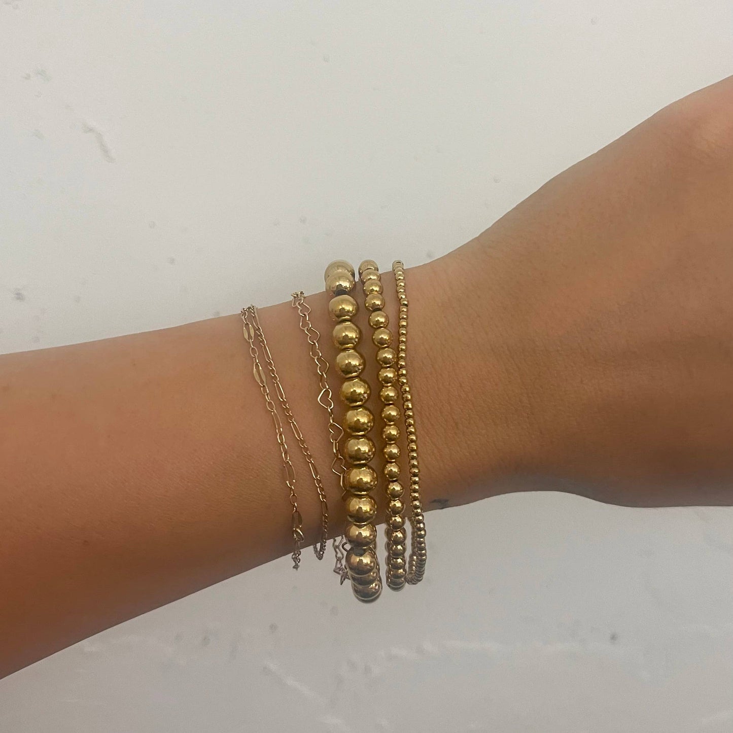 Waterproof Gold Ball Bracelet - Medium Beads