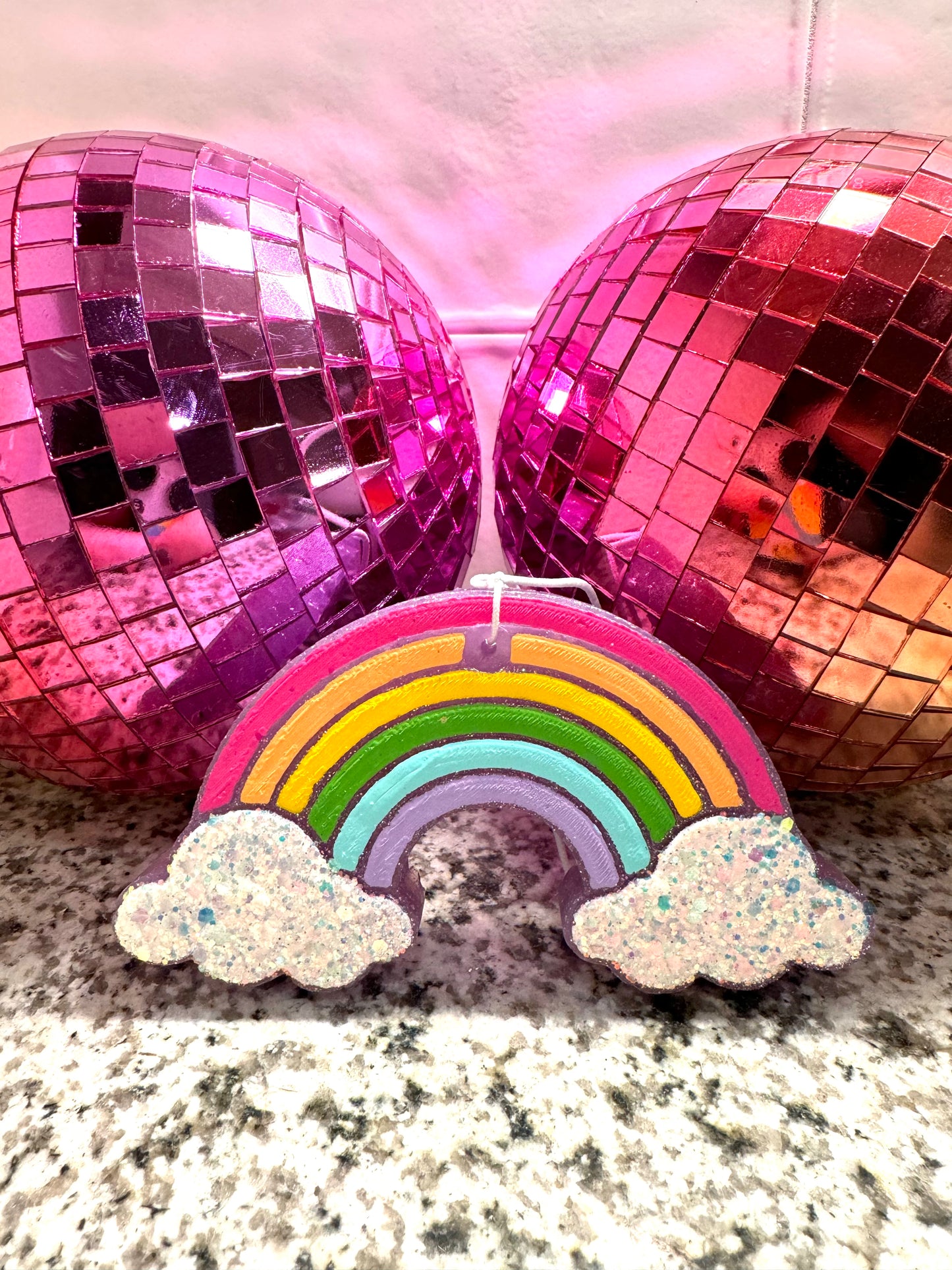 Rainbow Glitter Car Freshie