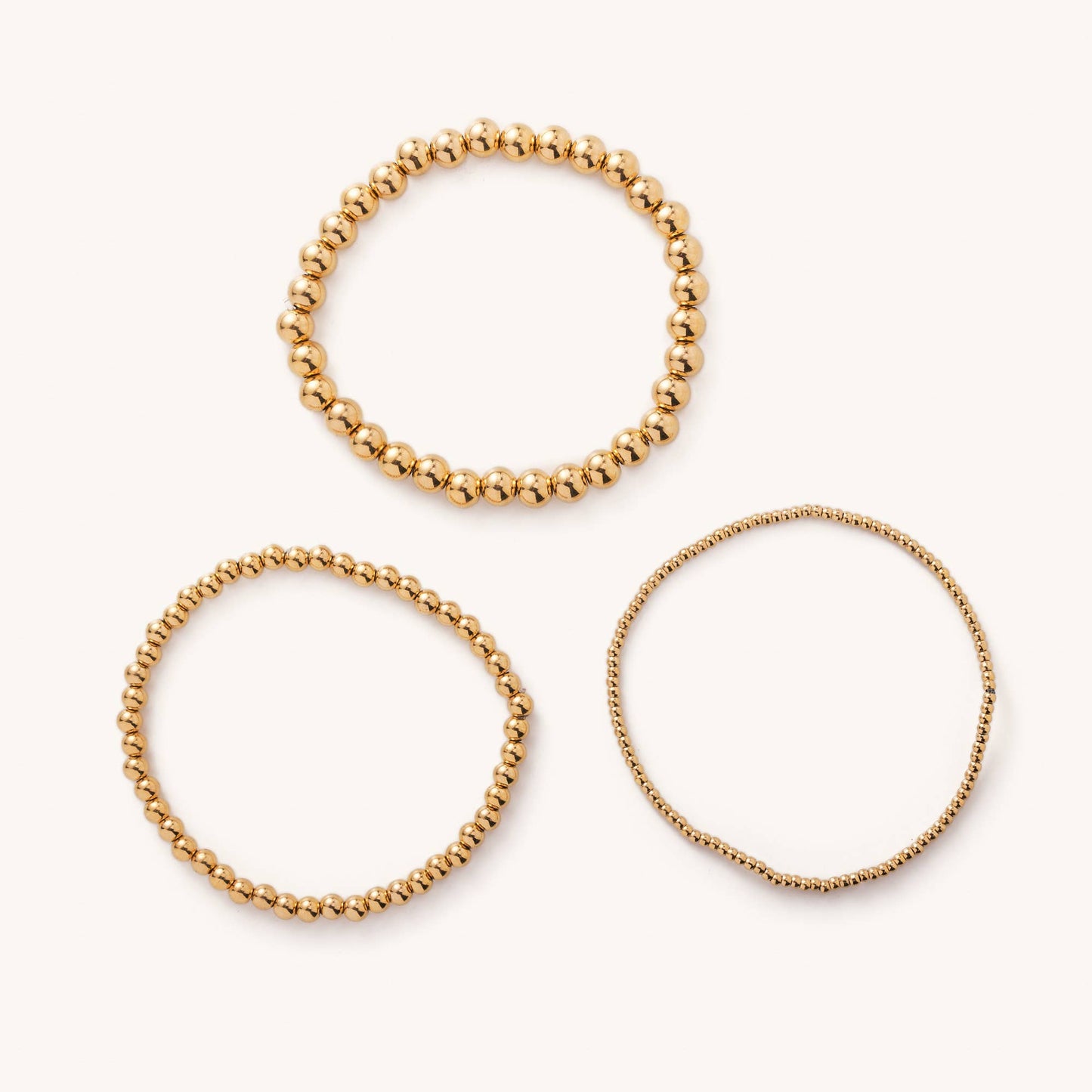 Waterproof Gold Ball Bracelet - Medium Beads