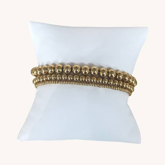 Waterproof Gold Ball Bracelet - Medium Beads