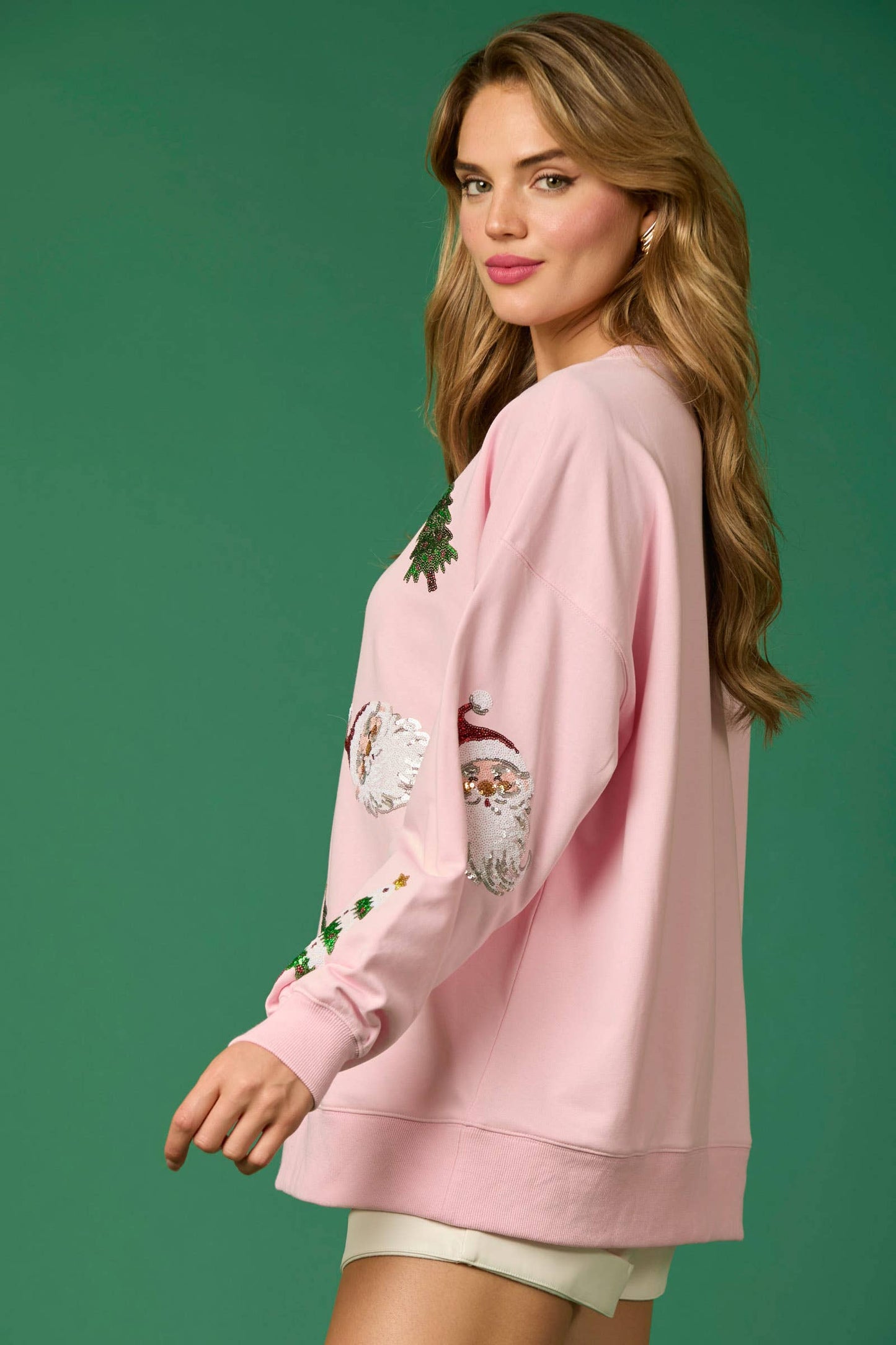 Santa & Tree Sequin Pullover - FINAL SALE