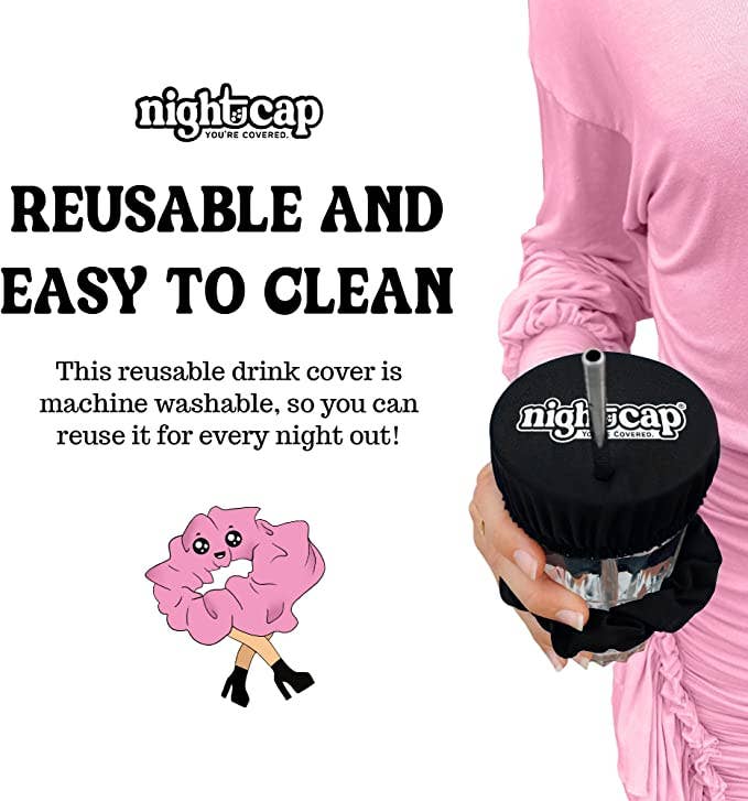 NightCap Scrunchie Drink Cover: Blue
