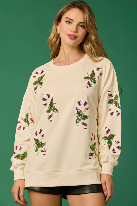 Candy Cane Holiday Pullover - FINAL SALE